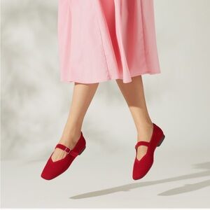 Vivaia Women's Square-Toe Mary-Janes in Red